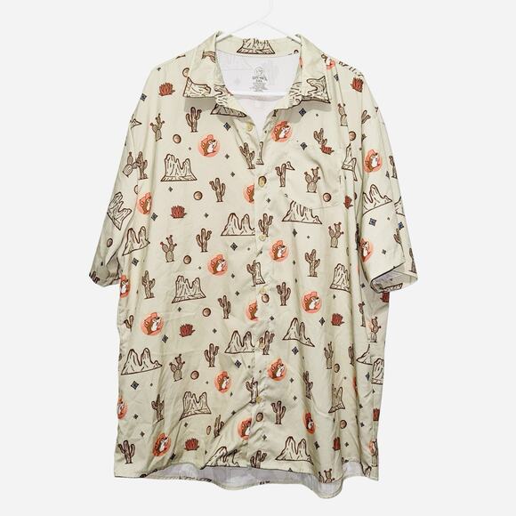 Buc-ees Mens Desert Cactus Print Short Sleeve Button Up Camper Shirt 3XL - Picture 3 of 12